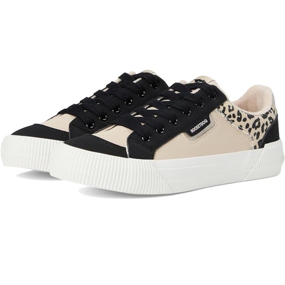NEW! Rocket Dog Cheery Blocked Sneakers Leopard Cream Black Cheetah NWT Size 8 - Picture 3 of 14